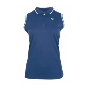 Aubrion Harrow Sleeveless Polo Shirt Ladies - Blue