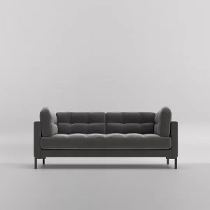 Swoon Landau Velvet 2 Seater Sofa - 2 Seater - Granite