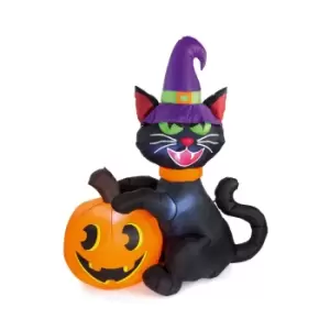 1.8m Inflatable Black Cat and Pumpkin