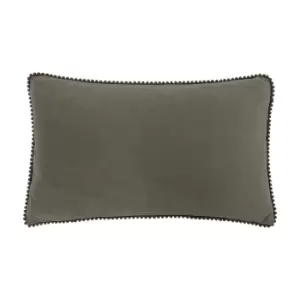 Cosmo Rectangular Velvet Cushion Grey / 30 x 50cm / Polyester Filled