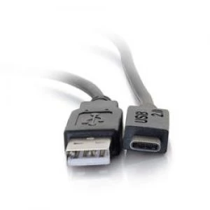 C2G 1m USB 2.0 USB C to USB A Cable M/M Black