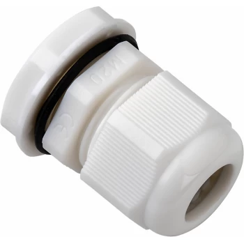 NGM20S-WHT M20S Cable Gland 6-12mm White (Pack 10) - Hellermanntyton