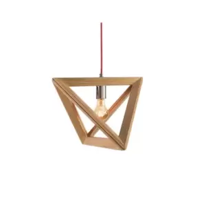 Asinou Cube Cage Ceiling Pendant 1 Light Wood