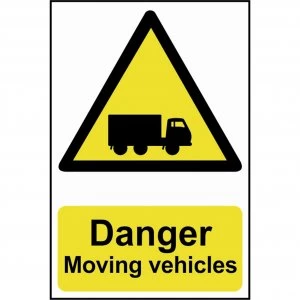 Scan Danger Moving Vehicles Sign 400mm 600mm Standard