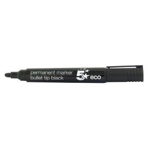 5 Star Eco Permanent Marker Bullet Tip 2 5mm Line Black Pack of 10