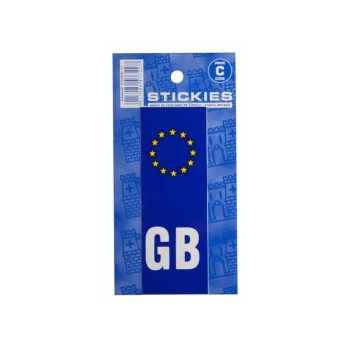 Number Plate Sticker - Blue - Euro Plate & GB - V370 - Castle Promotions