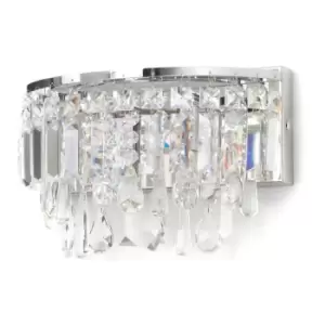 Spa Pro Bresna Wall Light Crystal Glass and Chrome
