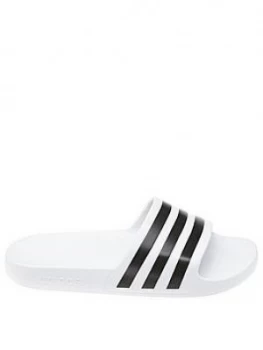 adidas Adilette Aqua Sliders - White/Black, Size 8, Men