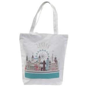 London Icons Handy Cotton Zip Up Shopping Bag