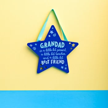 Cheerful Star Hanging Plaque - Grandad