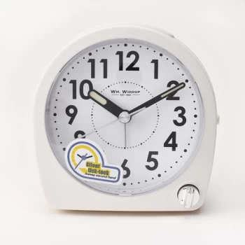 WM WIDDOP Round Alarm Clock with Sweep Movement - White
