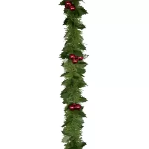 Premier Holly and Berry Tinsel (2.7m x 12cm) (Green/Red)
