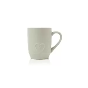Sabichi 4 Piece Heart Embossed Stoneware Mug Set - Grey