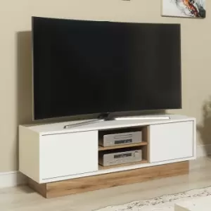 Creative Furniture - tv Unit 120cm Sideboard Cabinet Cupboard tv Stand Living Room Oak&Black - white & oak
