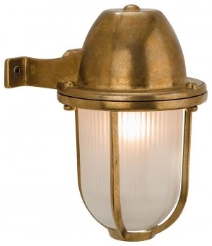 1 Light Outdoor Wall Light Solid Brass, Frosted Glass IP64, E27