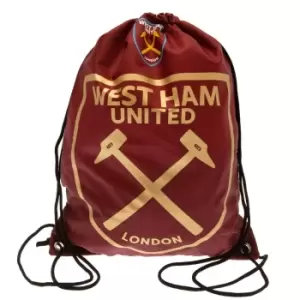 West Ham United FC Colour React Drawstring Bag (One Size) (Claret Red/Gold)