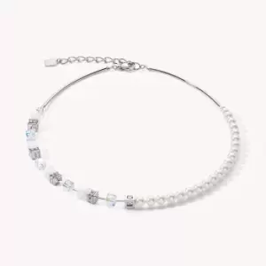 Coeur De Lion Graduated GEOCUBE Necklace Rock Crystal & Pearls