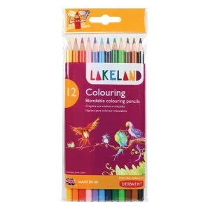 Lakeland Soft Blendable Round barrelled Colouring Pencils Assorted Colours Pack of 12