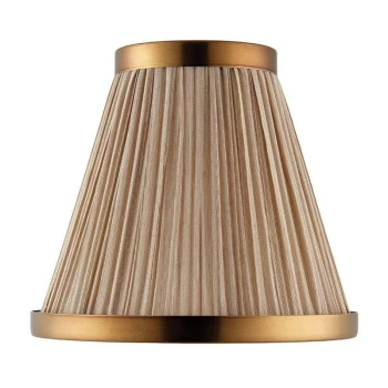 Interiors - Beige And Antique Brass Six Inch Shade, E14
