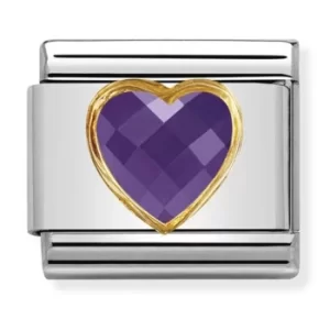 Nomination CLASSIC Gold Purple Heart Charm 030610/001