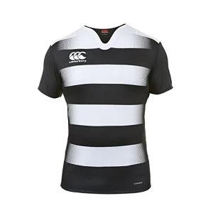 Canterbury Mens Vapodri Challenge Hooped Jersey, Black/White, X-Large