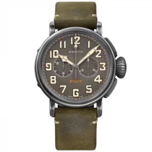 Zenith Cafe Racer Pilot Mens Stainless Steel Strap Watch