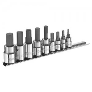 Expert by Facom 9 Piece 1/4" and 3/8" Drive Hex Socket Bit Set Metric Combination