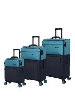 It Luggage Duo-Tone 3Pc Capri/Dress Blues 8 Wheel Suitcase Set