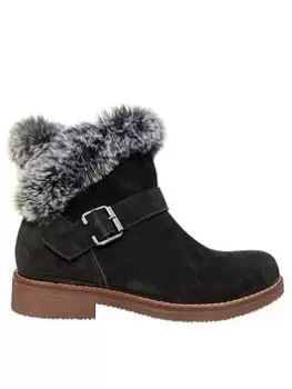 Hush Puppies Hannah Faux Shearling Ankle Boot - Black, Size 6, Women