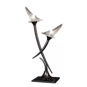 Flavia Table Lamp 2 Light G9, Black Chrome