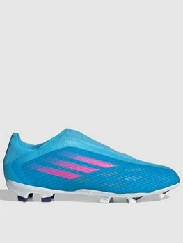 adidas X Laceless Speedflow.3 Firm Ground Football Boots - Blue Size 10, Men