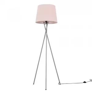 Camden Grey Tripod Floor Lamp with XL Dusty Pink Aspen Shade