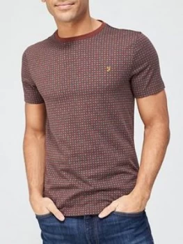 Farah Holbrooks T-Shirt, Burgundy, Size XL, Men