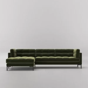Swoon Landau Velvet Corner Sofa - Left Hand Side - Corner Sofa - Fern