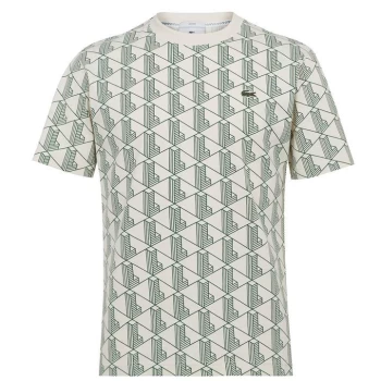 Lacoste All Over Print T Shirt Mens - Green