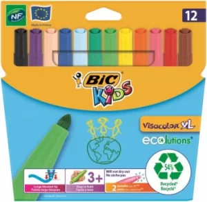 Bic Kids Visacolor Extra Large Felt Tip Pens Assorted Colours (Pack 12