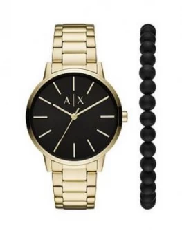 Armani Exchange AX7119 Gold Tone Watch & Bracelet Gift Set