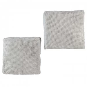 Linens and Lace 2 Pack Flannel Fleece Cushions - Grey