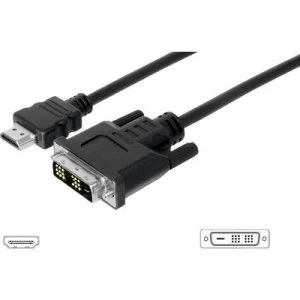 Digitus HDMI / DVI Cable 10.00 m screwable Black [1x HDMI plug - 1x DVI plug 19-pin]