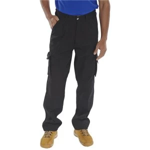 Click Traders Newark Cargo Trousers 320gsm 38 Tall Black Ref