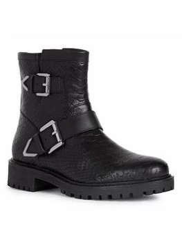 Geox Geox Hoara Buckle Ankle Boots - Black, Size 7, Women