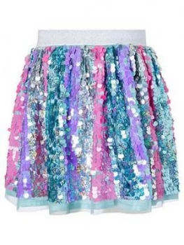 Monsoon Girls Sequin Stripe Skirt - Multi
