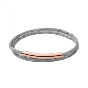 Ladies Skagen Two-Tone Steel and Rose Plate Bracelet