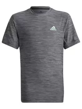 adidas Junior Boys Training Icons Short Sleeve T-Shirt - Black, Size 7-8 Years