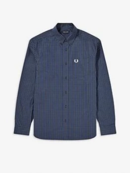 Fred Perry Four Colour Gingham Shirt, Blue, Size 2XL, Men