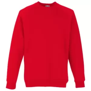 Fruit Of The Loom Childrens Unisex Raglan Sleeve Sweatshirt (3-4) (Red)