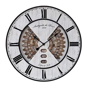 Hometime Metal & Wood Effect Wall Clock 80cm
