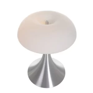 Ancilla Table Lamp Steel Brushed, Glass Matt