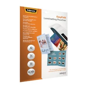 Fellowes Admire EasyFold A4 Laminating Pouches 160 Micron Pack of 25