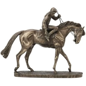 Horse Racing On Parade by David Geenty Cold Cast Bronze Sculpture 18cm